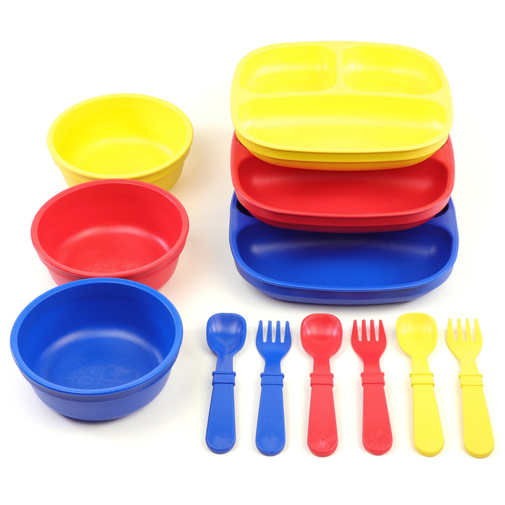 Replay Triple the Fun Set Replay Dinnerware Yellow/Red/Navy at Little Earth Nest Eco Shop