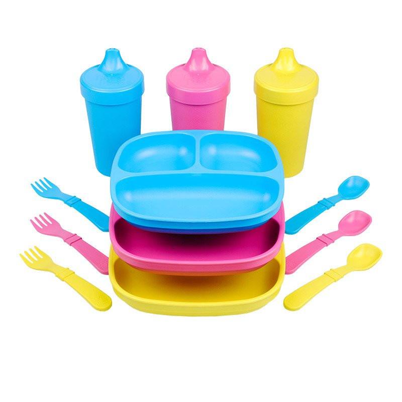 Replay Easter Mini Set Replay Dinnerware Divided Plate / Sippy Cup at Little Earth Nest Eco Shop