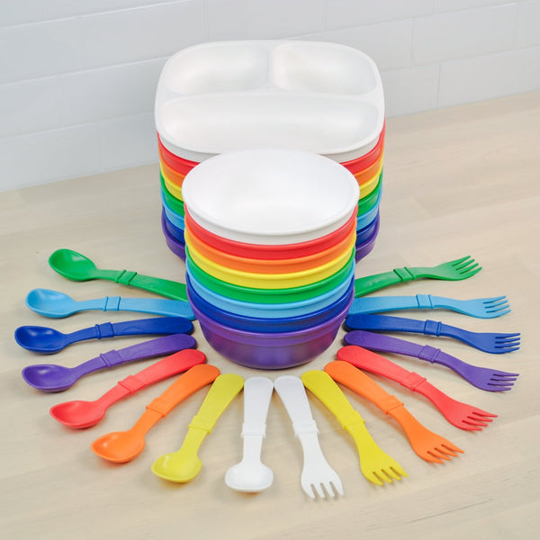 Replay Mini Rainbow Collection Replay Dinnerware Divided Plates at Little Earth Nest Eco Shop