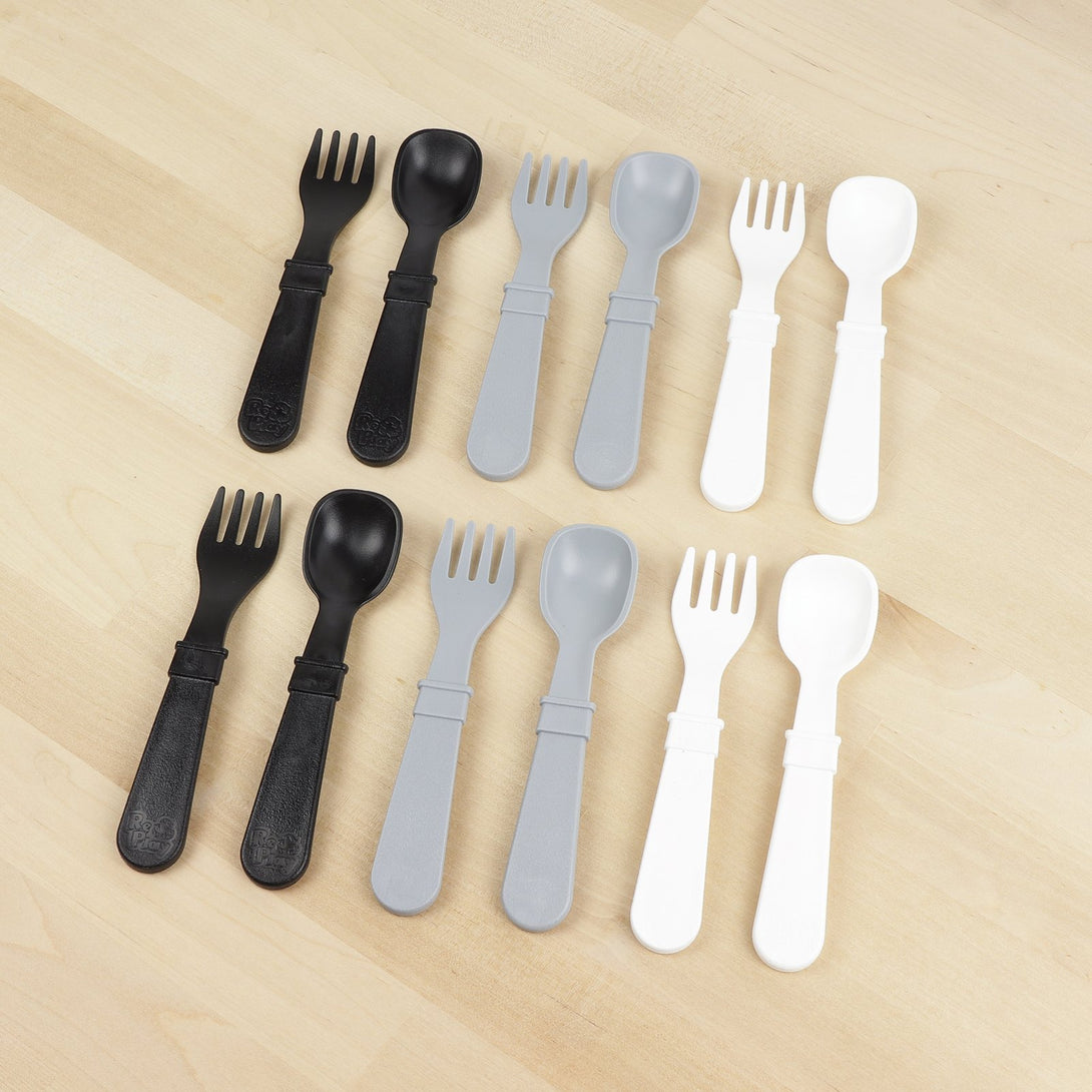 Replay 6 Piece Sets Monochrome Replay Dinnerware Utensils at Little Earth Nest Eco Shop Geelong Online Store Australia