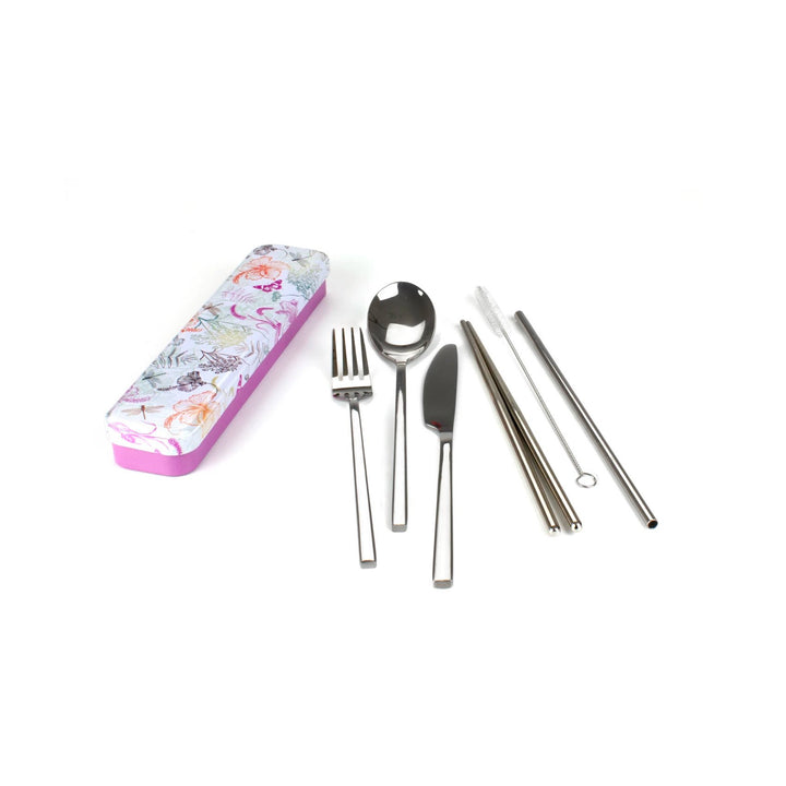 Reusable Cutlery Travel Set Retro Kitchen Lifestyle Dragonfly at Little Earth Nest Eco Shop