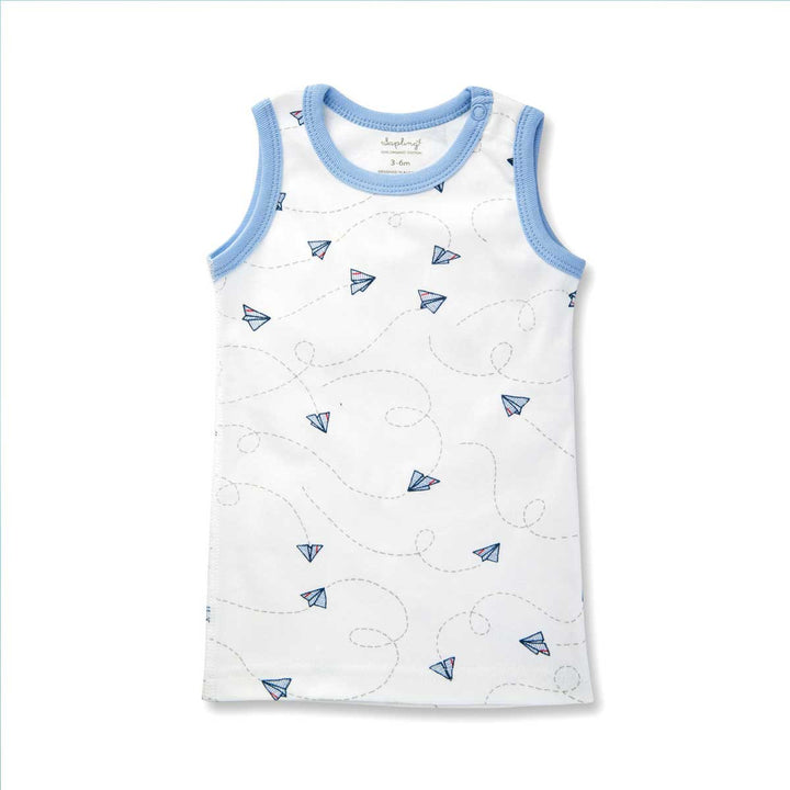 Sapling Child Flight Collection Paper Planes Tank Sapling Child Baby & Toddler Clothing at Little Earth Nest Eco Shop