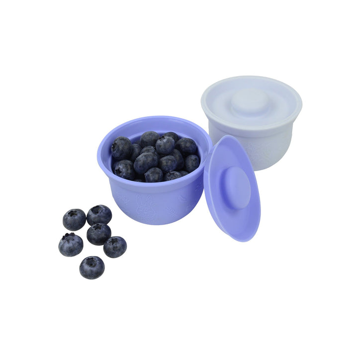 Wean Meister Mini Adora Bowls Wean Meister Food Storage Containers Baby Blue and Grey at Little Earth Nest Eco Shop