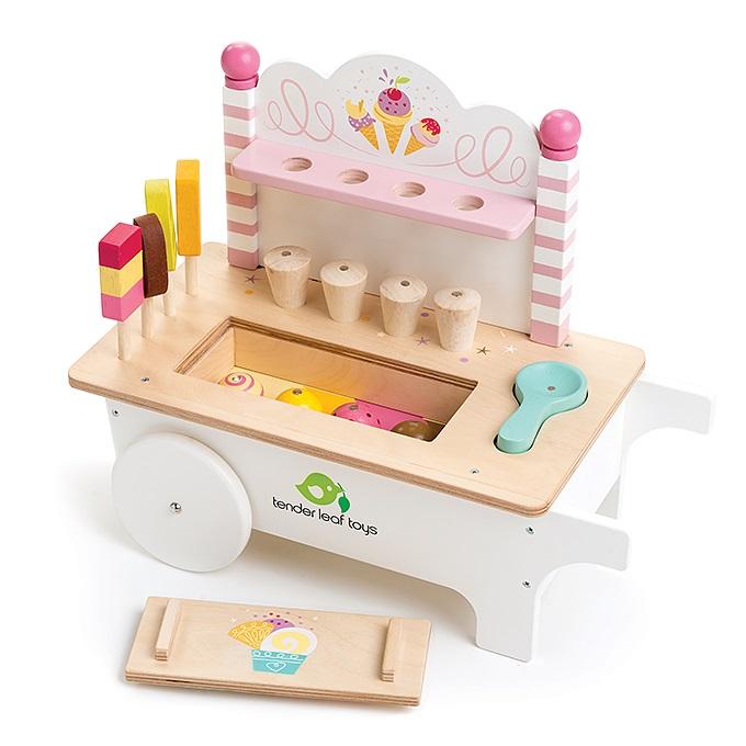 Wooden Toy Icecream Cart by Tenderleaf Toys Tenderleaf Toys Pretend Play at Little Earth Nest Eco Shop Geelong Online Store Australia