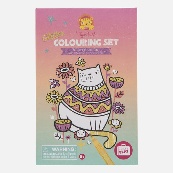 Tiger Tribe Glitter Colouring Set Tiger Tribe Activity Toys Night Garden at Little Earth Nest Eco Shop