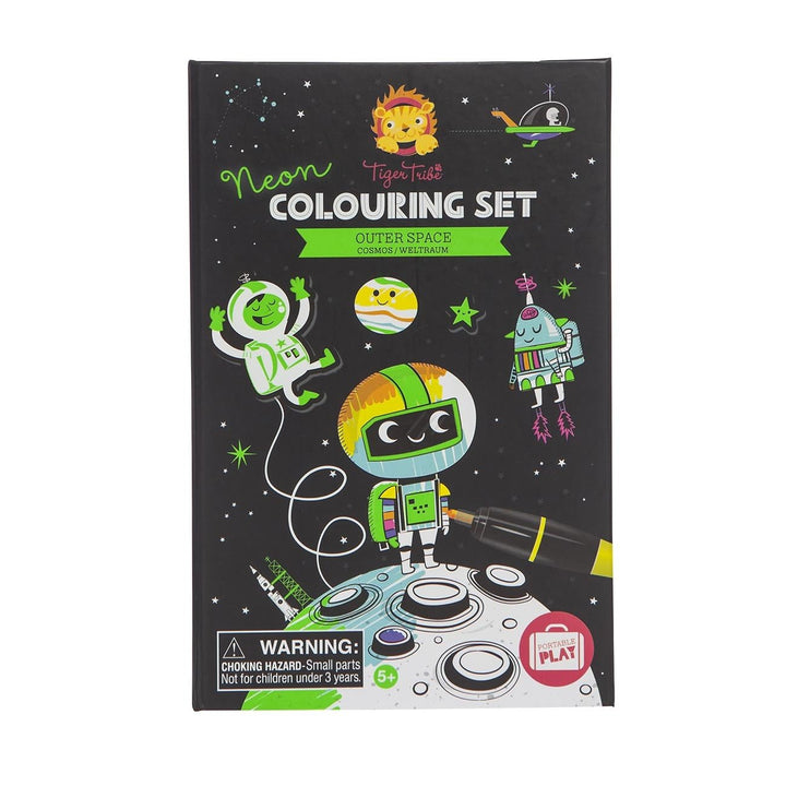 Tiger Tribe Neon Colouring Set Tiger Tribe Art and Craft Kits Outer Space at Little Earth Nest Eco Shop