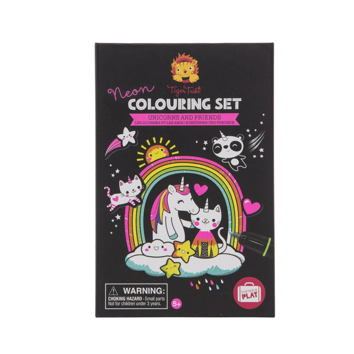 Tiger Tribe Neon Colouring Set Tiger Tribe Art and Craft Kits Unicorns at Little Earth Nest Eco Shop