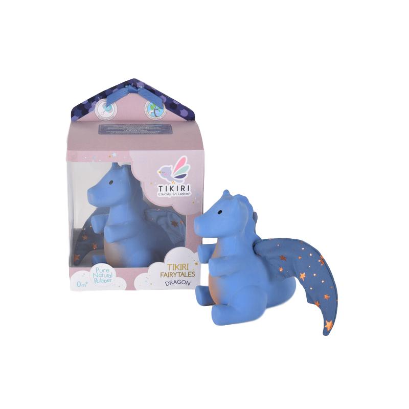 Natural Rubber Dragon Teether Tikiri Dummies and Teethers Blue/Blue at Little Earth Nest Eco Shop Geelong Online Store Australia