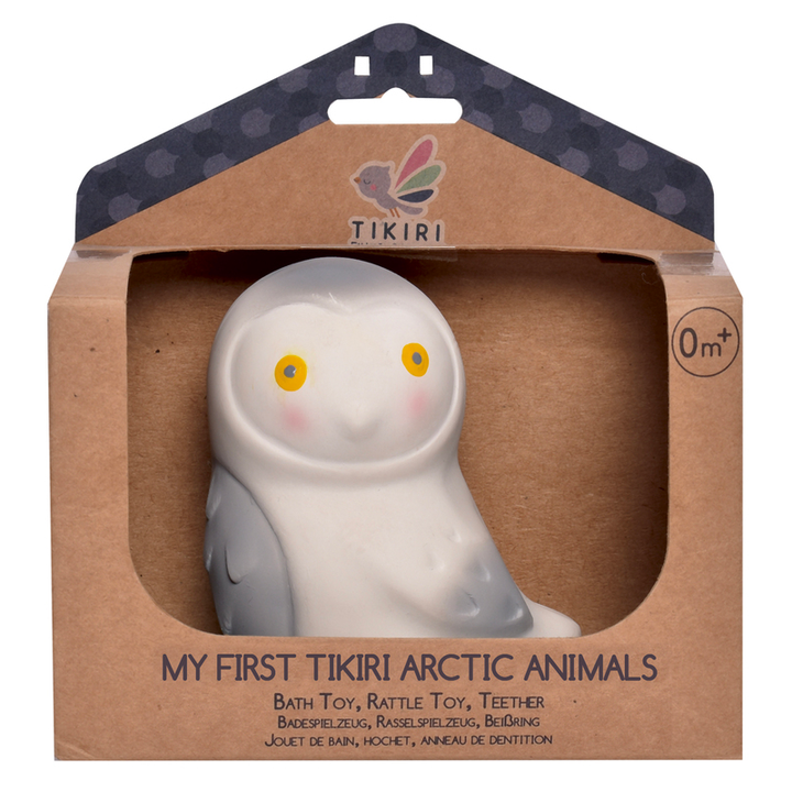 Tikiri Arctic Owl Teether Toy Tikiri Dummies and Teethers at Little Earth Nest Eco Shop