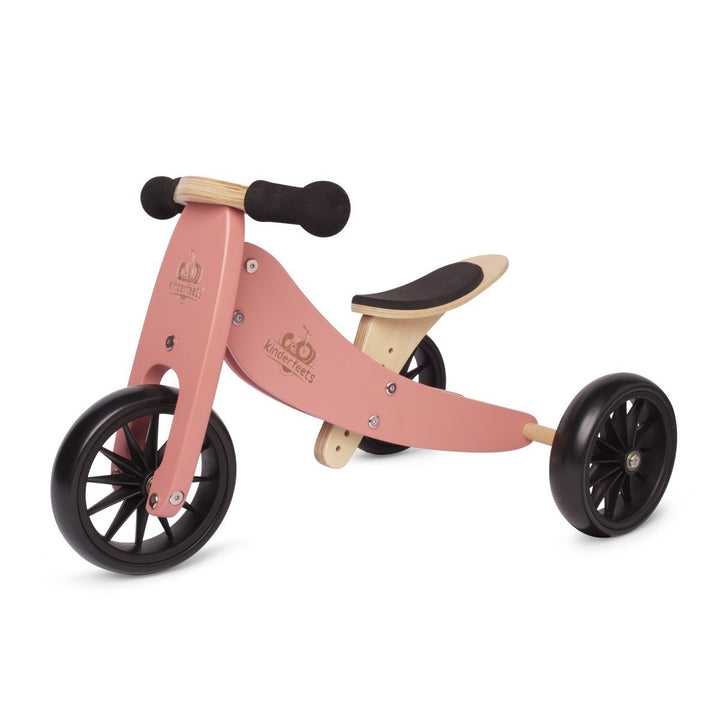 Kinderfeets Tiny Tot 2 in 1 Trike and Bike Kinderfeets Kids Riding Vehicles Coral Pink at Little Earth Nest Eco Shop