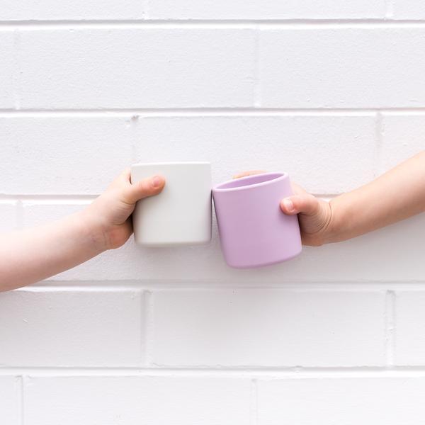 We Might Be Tiny Grip Cup We Might Be Tiny Dinnerware Light Grey at Little Earth Nest Eco Shop Geelong Online Store Australia