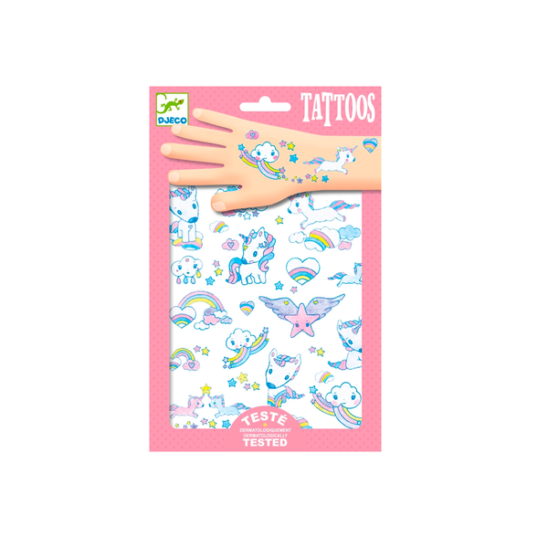 Kids Dermatologically Tested Body Tattoos by Djeco Djeco Art and Craft Kits Unicorns (Shimmery) at Little Earth Nest Eco Shop Geelong Online Store Australia