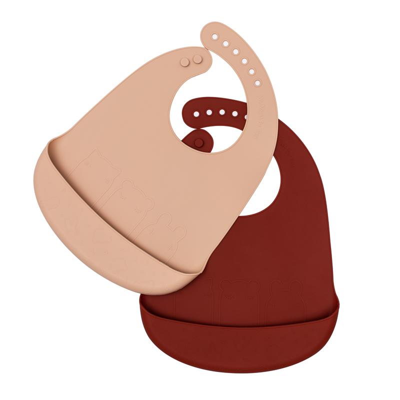 We Might Be Tiny Catchie Bibs We Might Be Tiny Bibs Rust + Beige at Little Earth Nest Eco Shop Geelong Online Store Australia