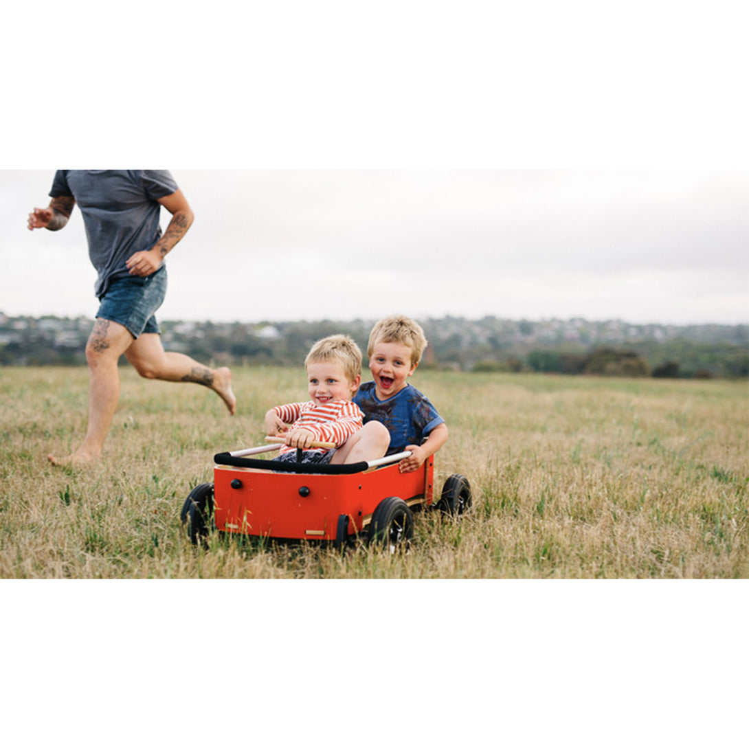 Wishbone Wagon Red Wishbone Australia Kids Riding Vehicles at Little Earth Nest Eco Shop Wishbone Wagon Red | Ride On Toys | Little Earth Nest Geelong Online Store Australia