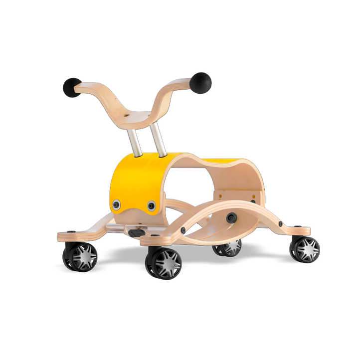 Wishbone Mini Flip Racer with Race Base Wishbone Australia Toys Yellow at Little Earth Nest Eco Shop