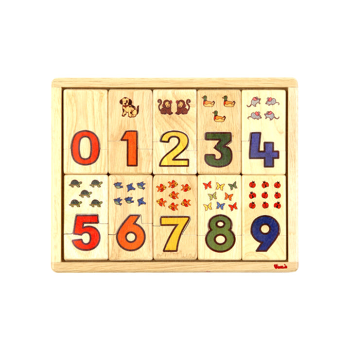 Wooden Number Puzzle Tray Voila Puzzles at Little Earth Nest Eco Shop