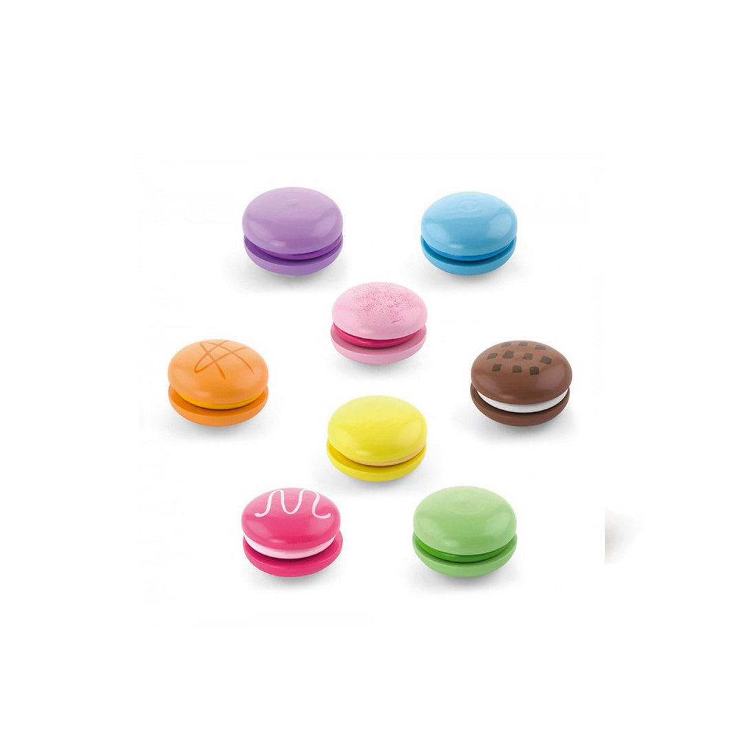 Wooden Macaron Set of 8 Viga Toys Toy Kitchens & Play Food at Little Earth Nest Eco Shop Geelong Online Store Australia