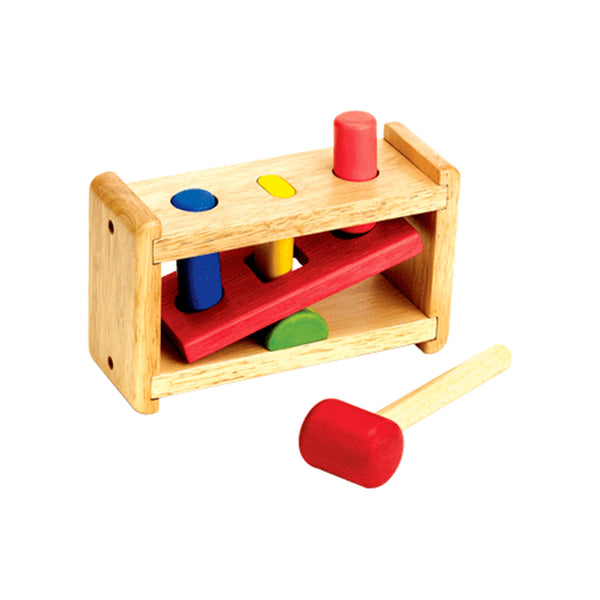 Wooden See-Saw Peg and Hammer Set Voila Baby Activity Toys at Little Earth Nest Eco Shop