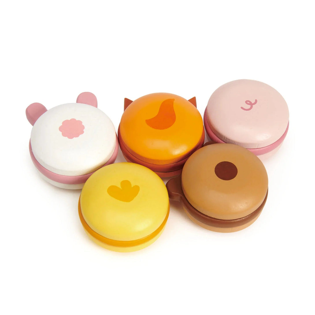 Wooden Animal Macarons Set of 5 by Tenderleaf Toys Viga Toys Toy Kitchens & Play Food at Little Earth Nest Eco Shop Geelong Online Store Australia