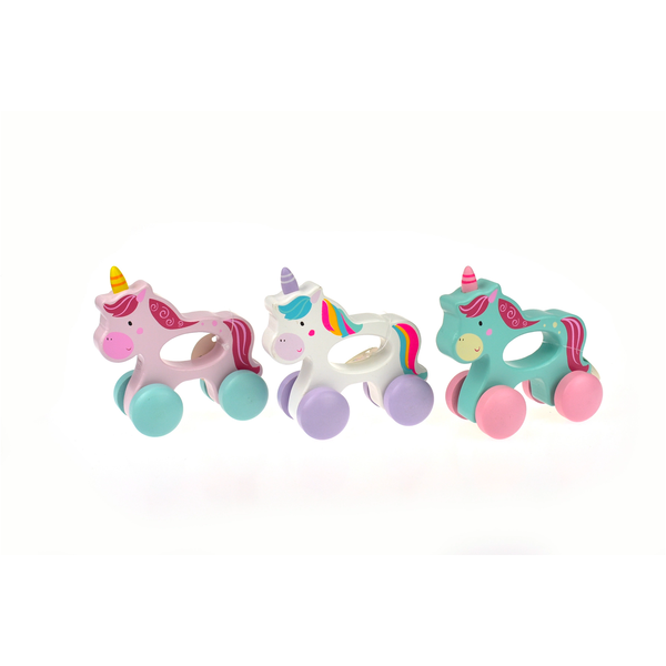 Wooden Unicorn Push Toy Tooky Toy Play Vehicles at Little Earth Nest Eco Shop