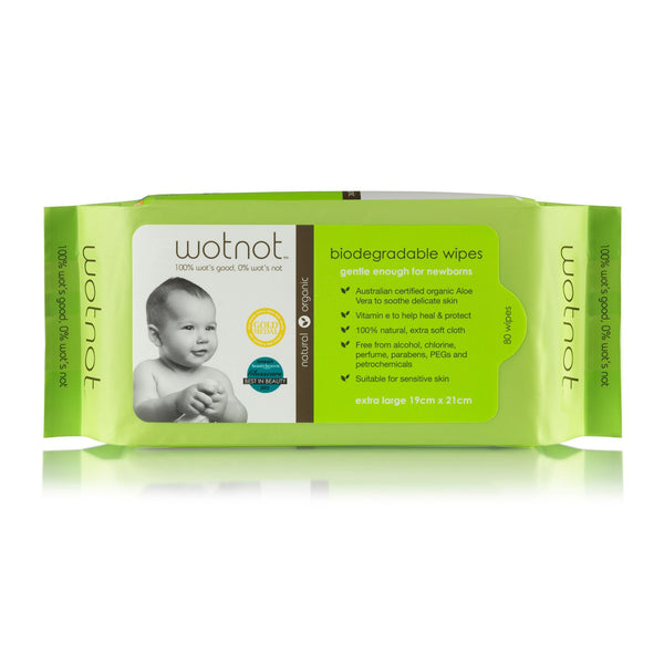 Wotnot Biodegradable Baby Wipes Wotnot Baby Wipes 70 Pack at Little Earth Nest Eco Shop