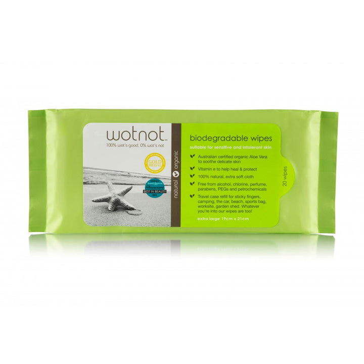 Wotnot Biodegradable Baby Wipes Wotnot Baby Wipes 20 Pack - Travel Refill at Little Earth Nest Eco Shop