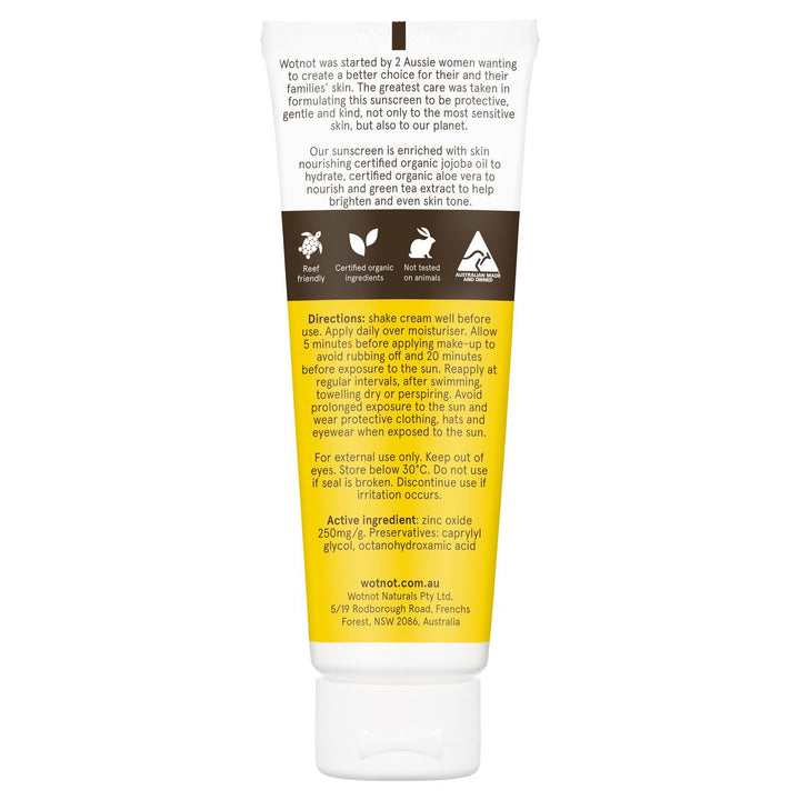 Wotnot Anti-aging Face Sunscreen Spf 30+  75g Wotnot Sunscreen at Little Earth Nest Eco Shop