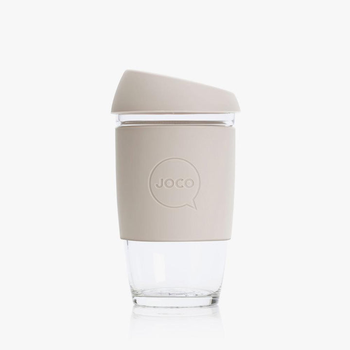 Joco Reusable Glass Cup 6oz Joco Coffee & Tea Cups Sandstone at Little Earth Nest Eco Shop