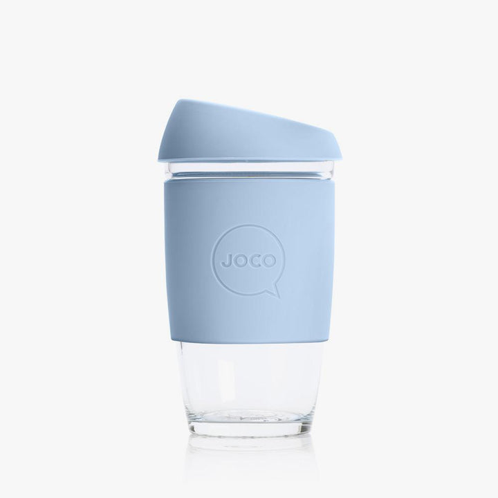 Joco Reusable Glass Cup 6oz Joco Coffee & Tea Cups Vintage Blue at Little Earth Nest Eco Shop